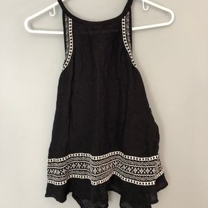 Rip Curl Open Back Black High Neck Tank Top